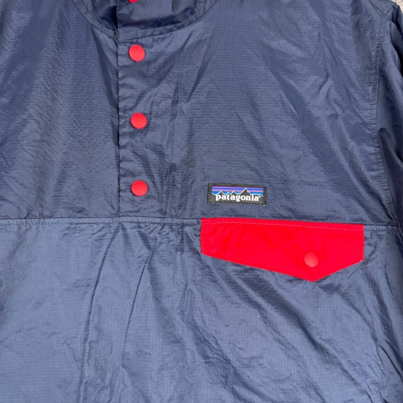 Patagonia Houdini Snap-T Pullover Mens Small Blue Outdoors Packable Rain Gorp - Picture 2 of 9